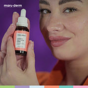 Avant et après utilisation du serum vitamin c maruderm montrant une peau revitalisée